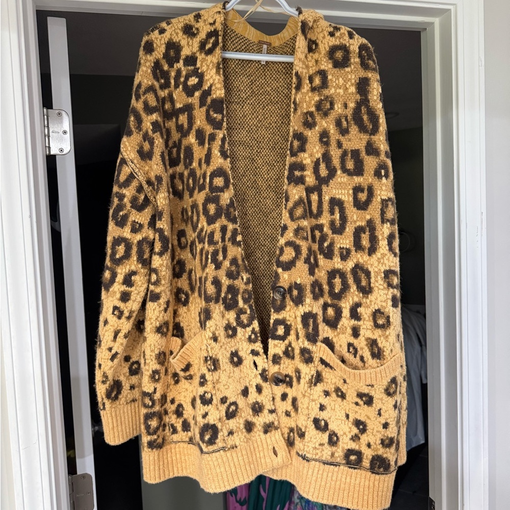 Free People XL Leopard Print Women's Sweater